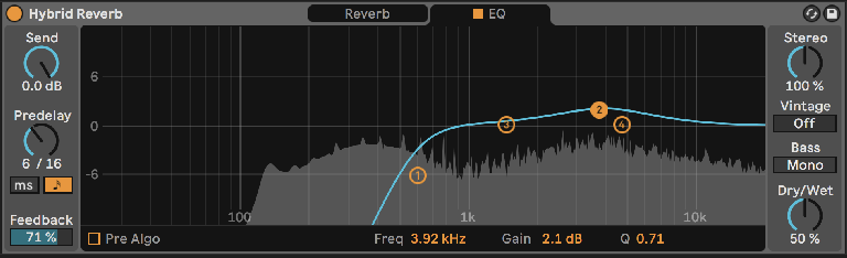Dialing post-algorithm EQ with an emphasis in the high-mids.
