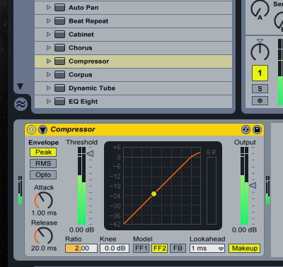 A compressor is loaded into the synth channel.
