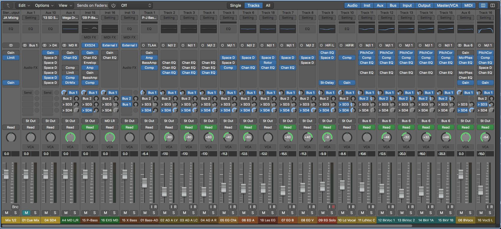 is there a mixing window in logic pro x